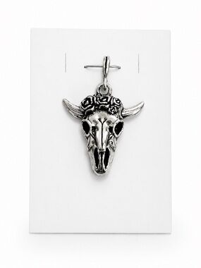 Sterling Silver Bull Skull Pendant